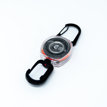 KEY-BAK Key-Connect Clear Key Ring Tether, 24 in. Orange Cord, Carabiner Clip, EZ Clip Ring Clip End Fitting 0KB1-0A214
